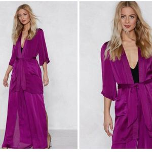 Gorgeous Purple Satin Kimono